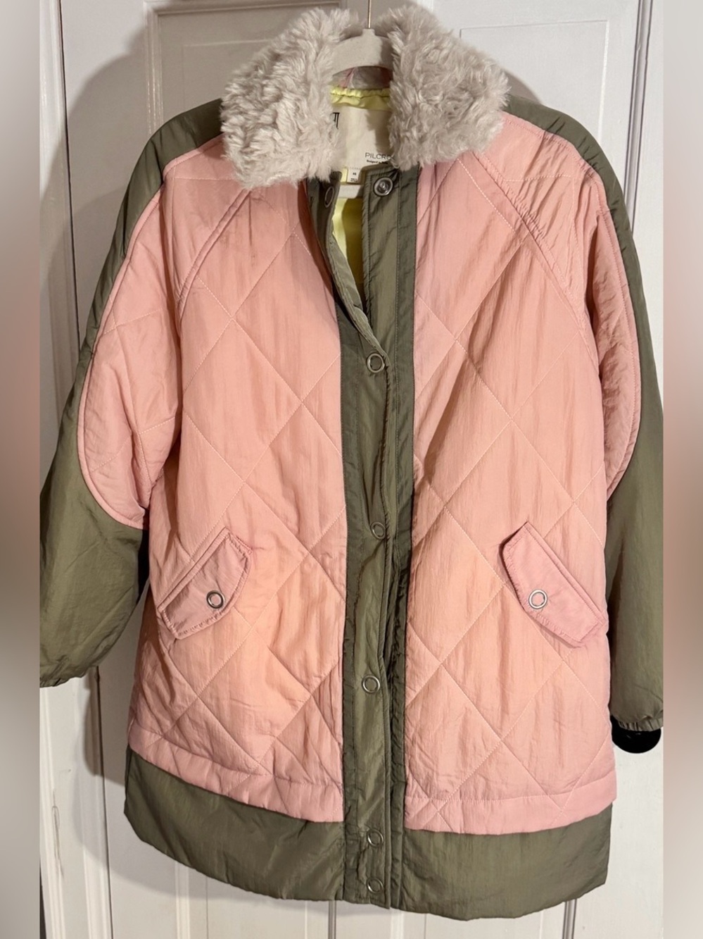 NWT Pilcro Sherpa Fleece Collar Quilted Liner Coat - Picture 4 of 9